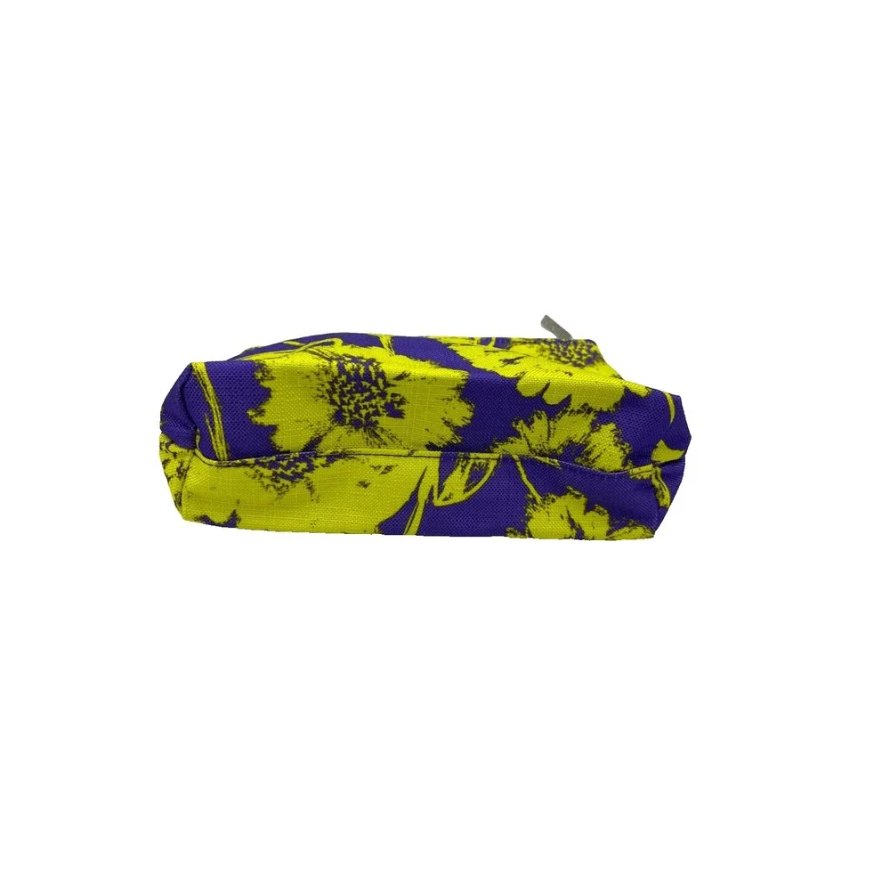 Clinique Floral Cosmetic‎ Makeup Travel Bag Yellow Purple 9x6x3-Set of 15